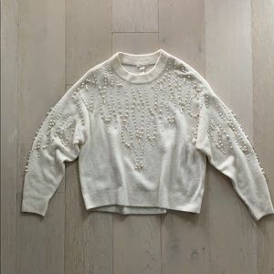 H&M Ivory pearl beaded sweater!
